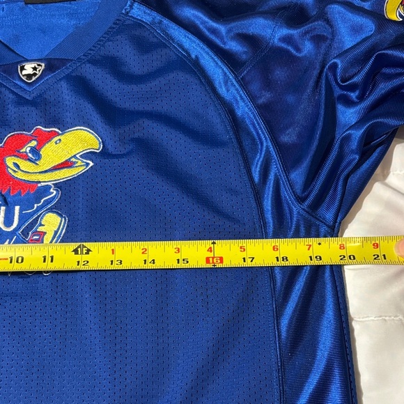 Starter Blue Kansas Jayhawks KU Football Jersey L-14/16 - Picture 7 of 11